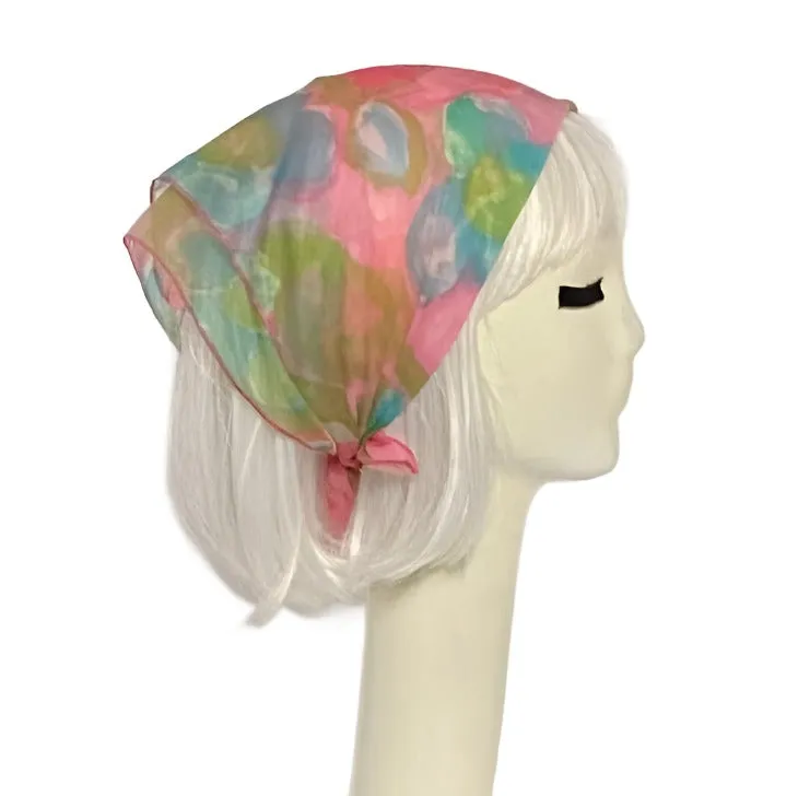 Pink Daisy Chiffon Scarf