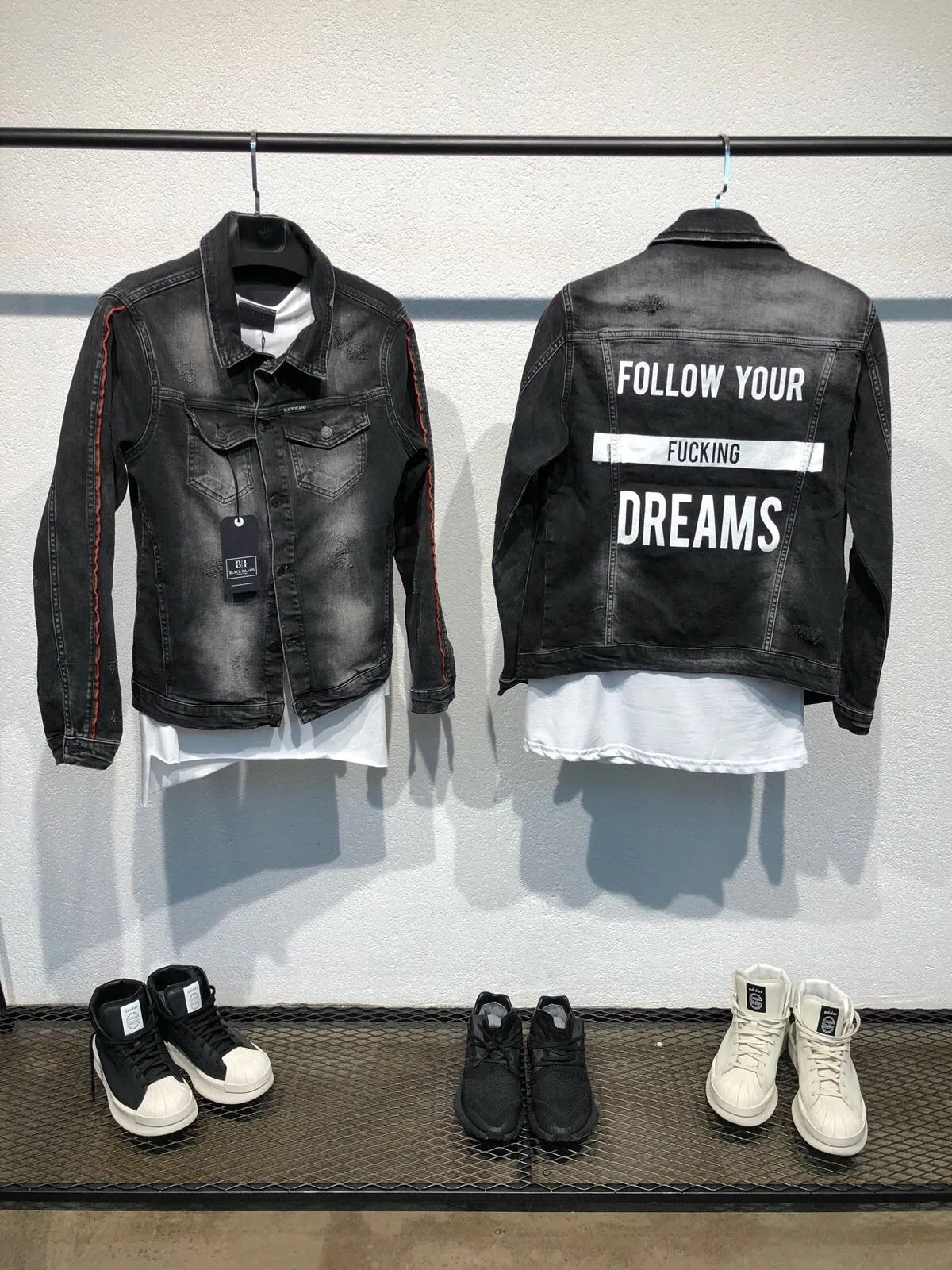 Printed Denim Jacket B80 Streetwear Denim Jacket