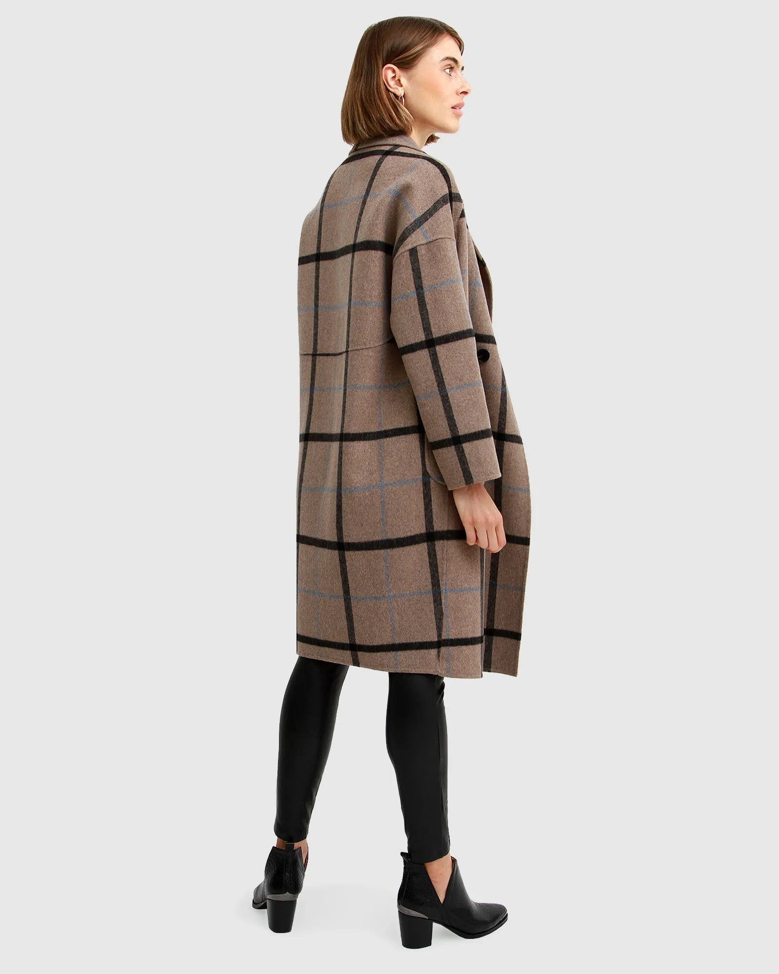 Publisher Double-Breasted Wool Blend Coat - Oat Plaid