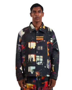 "Nocturnal Reverie" Abstract Printed Coach Jacket