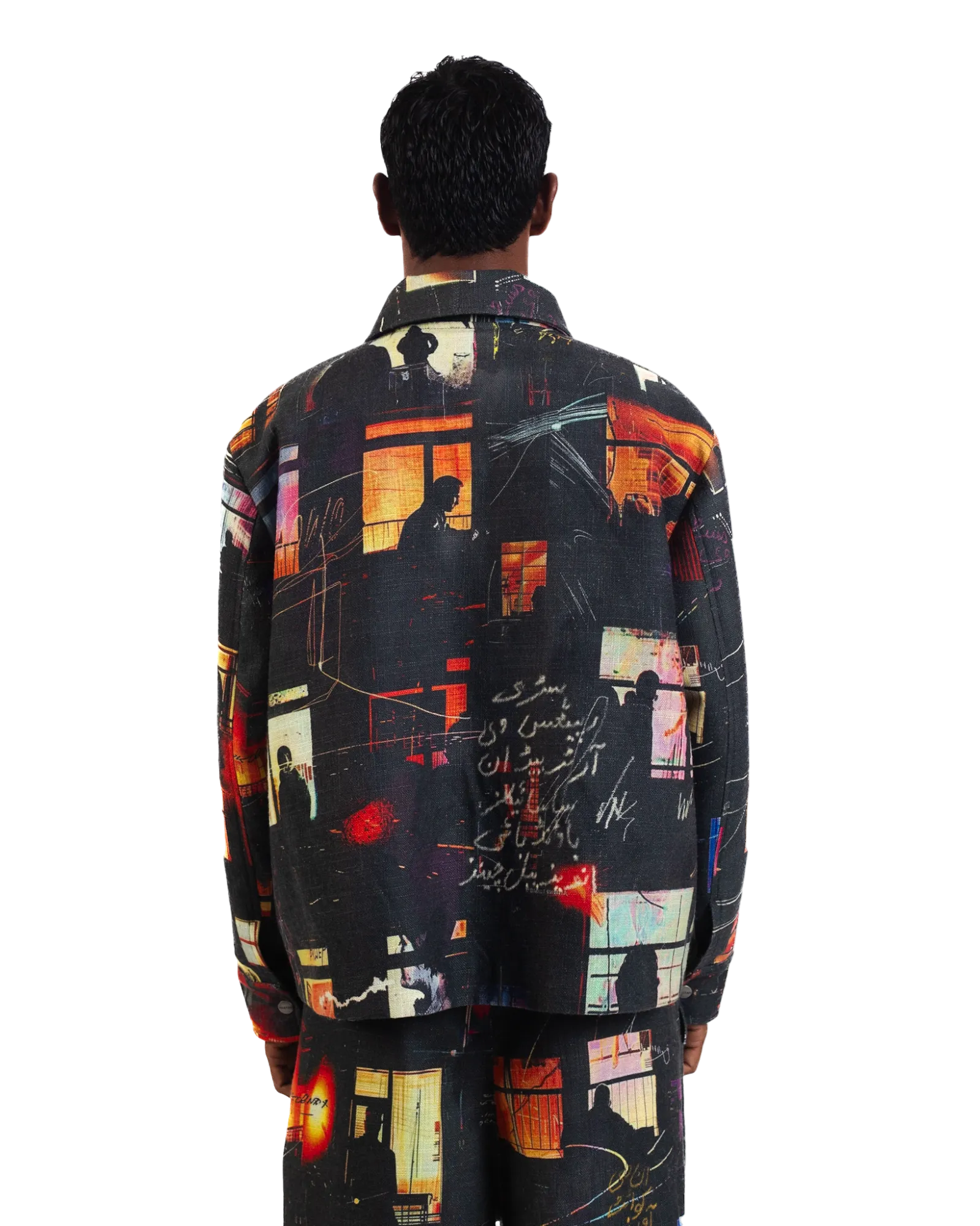 "Nocturnal Reverie" Abstract Printed Coach Jacket