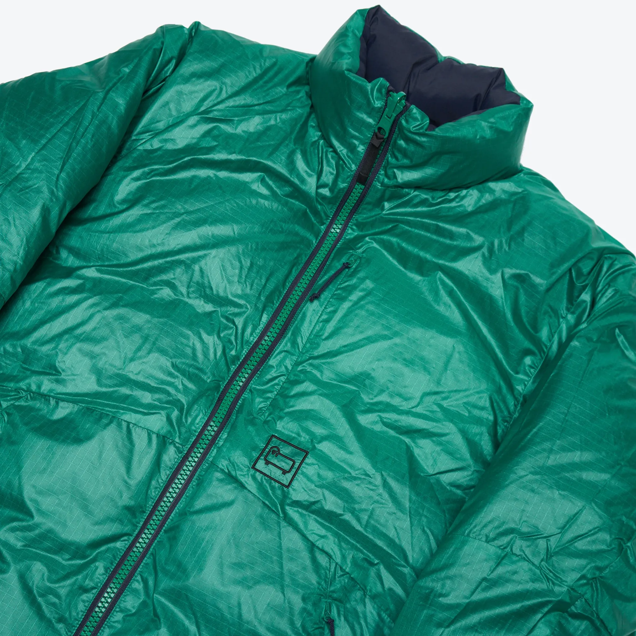 Reversible Muffle Down Jacket - Navy / Green