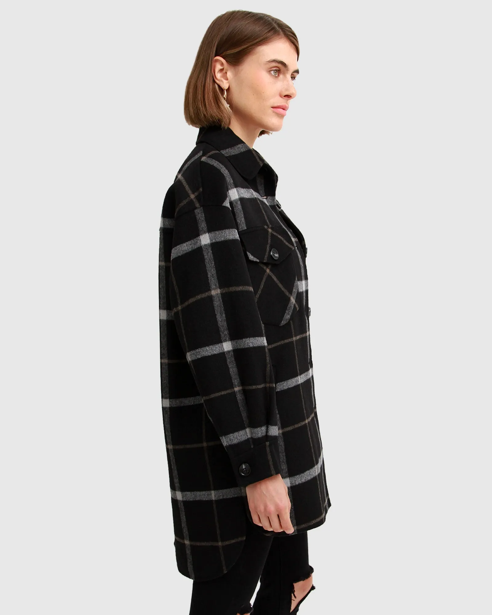 River's Edge Plaid Shacket - Black Plaid