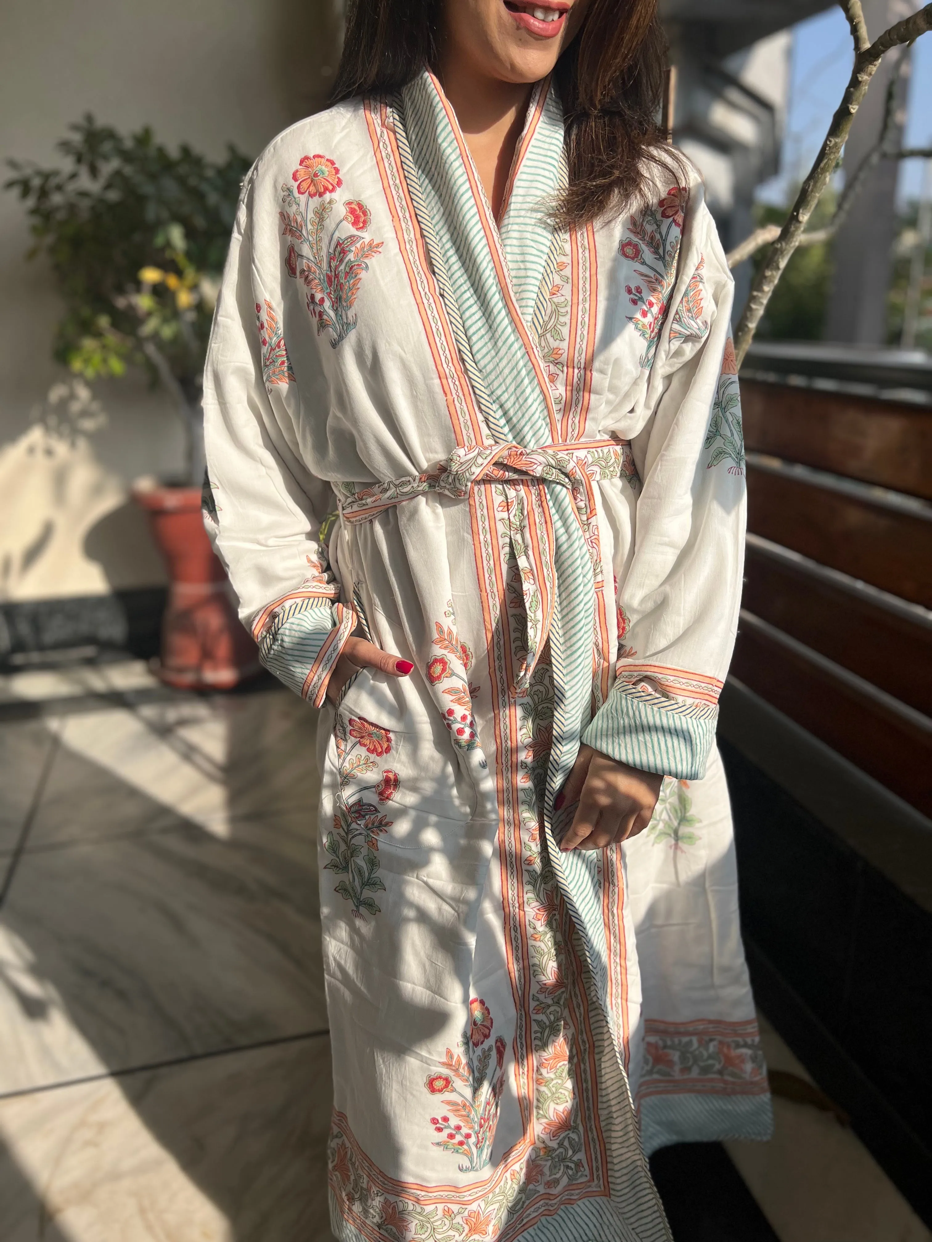 Santra Quilted Cotton Robe