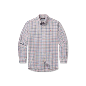 Southern Marsh - Van Buren Performance Grid Dress Shirt - Navy/Burnt