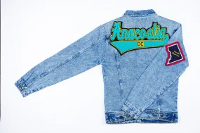 Teal Green and Yellow  "Anacostia, DC" Denim Jacket