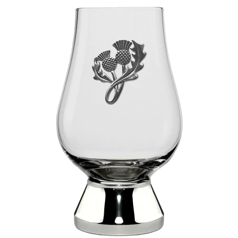 The Glencairn Whisky Glass With Pewter Base and Thistle 200ml