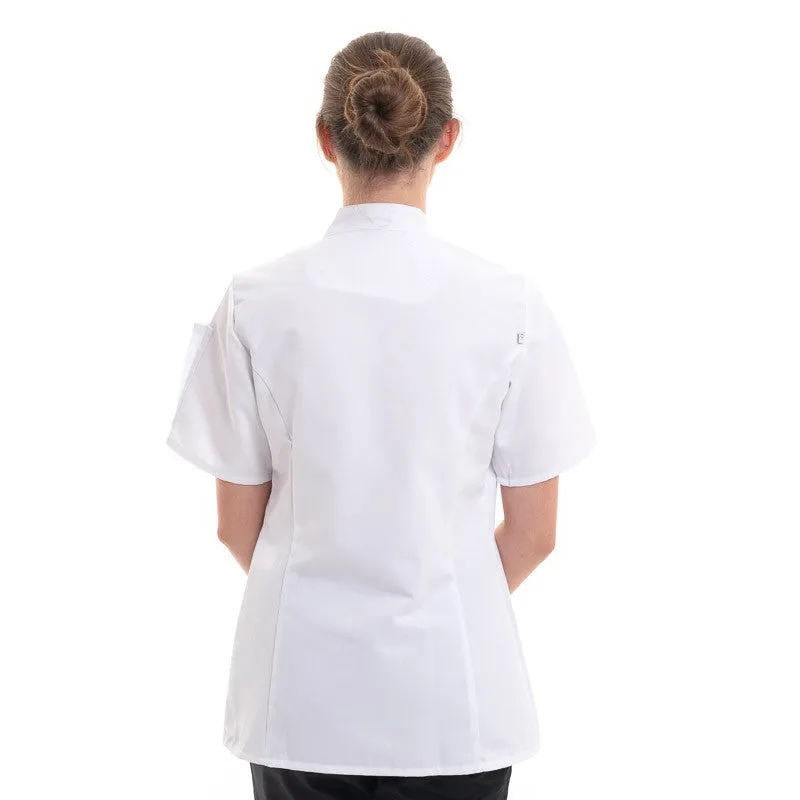 Unera White Chef Coat with Short Sleeve - ROBUR