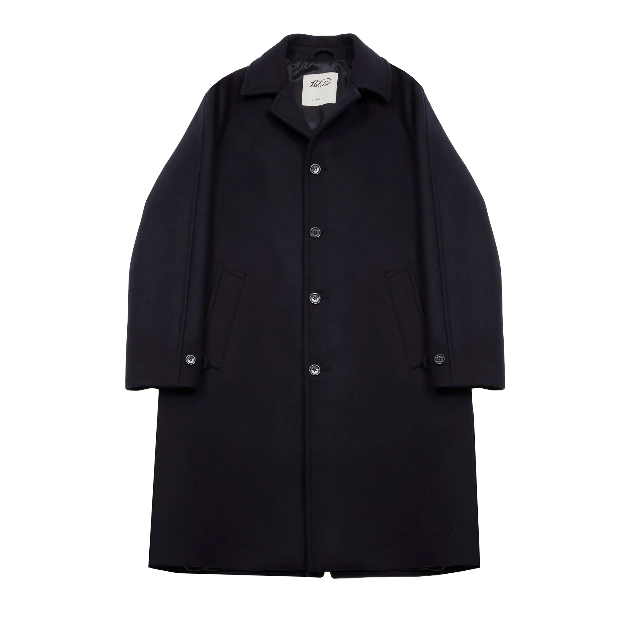 Valstar Wool Felt Overcoat in Navy