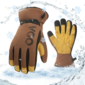 VGO 1Pair -20℃/-4°F Waterproof Winter Work Gloves Cold Weather Waterproof Work Gloves Waterproof Insulated Gloves(SL7761FLWP)