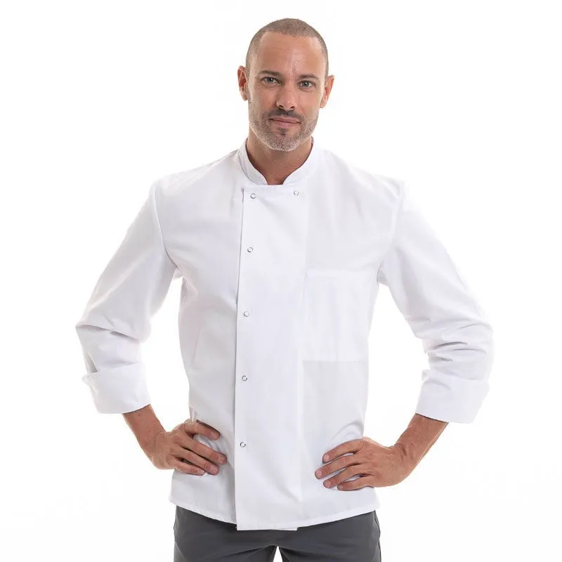 White Short Sleeve Chef Coat Madras - ROBUR