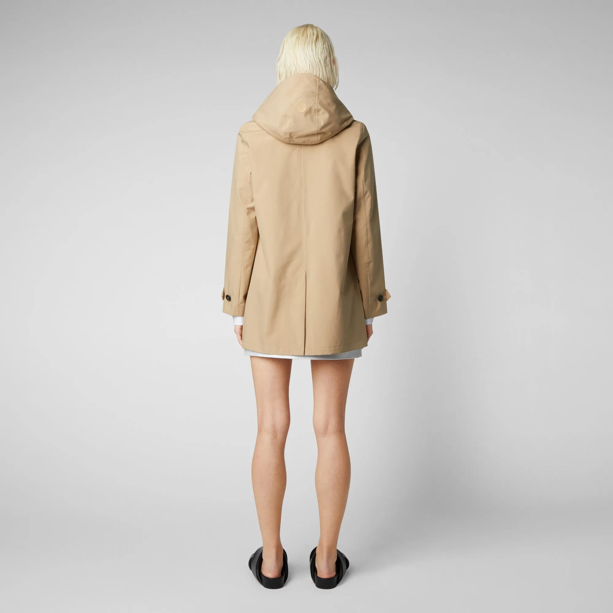 Woman's raincoat April in stardust beige