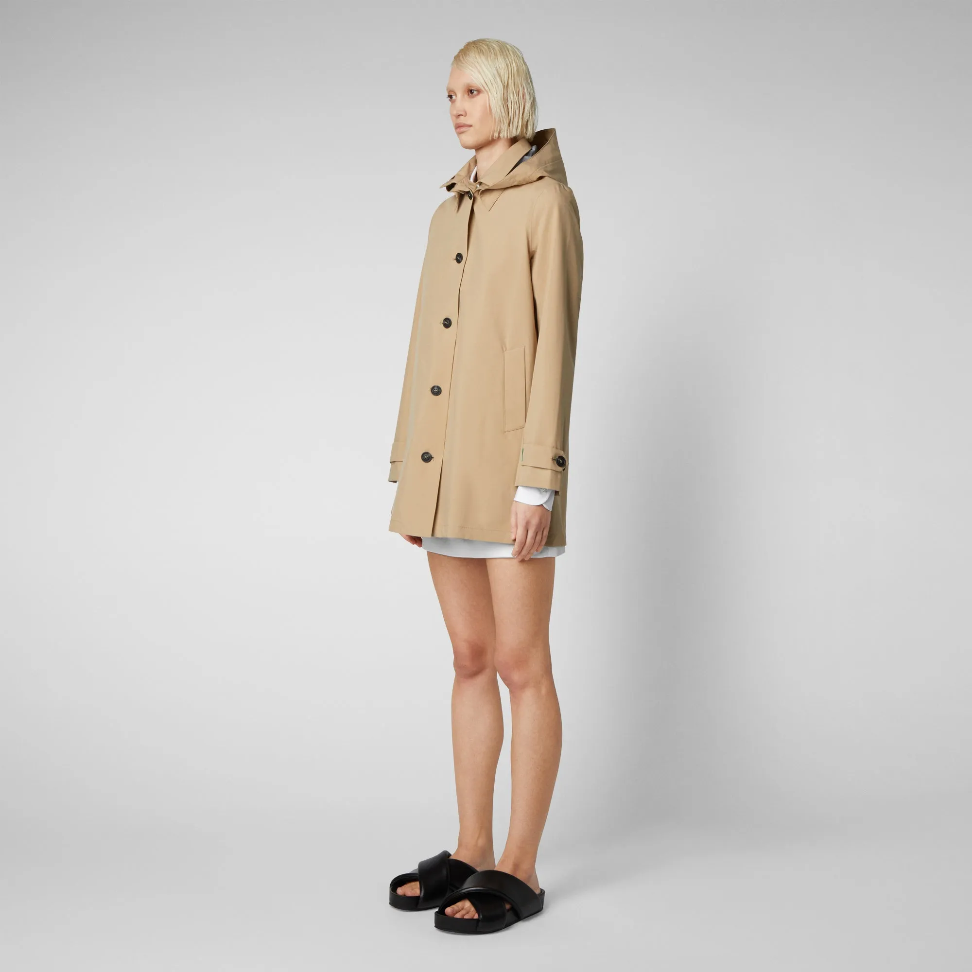 Woman's raincoat April in stardust beige