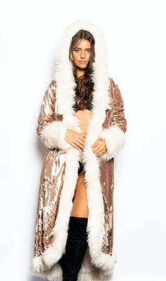 Women's LED Sequin Temptress Coat in "Rose Gold"