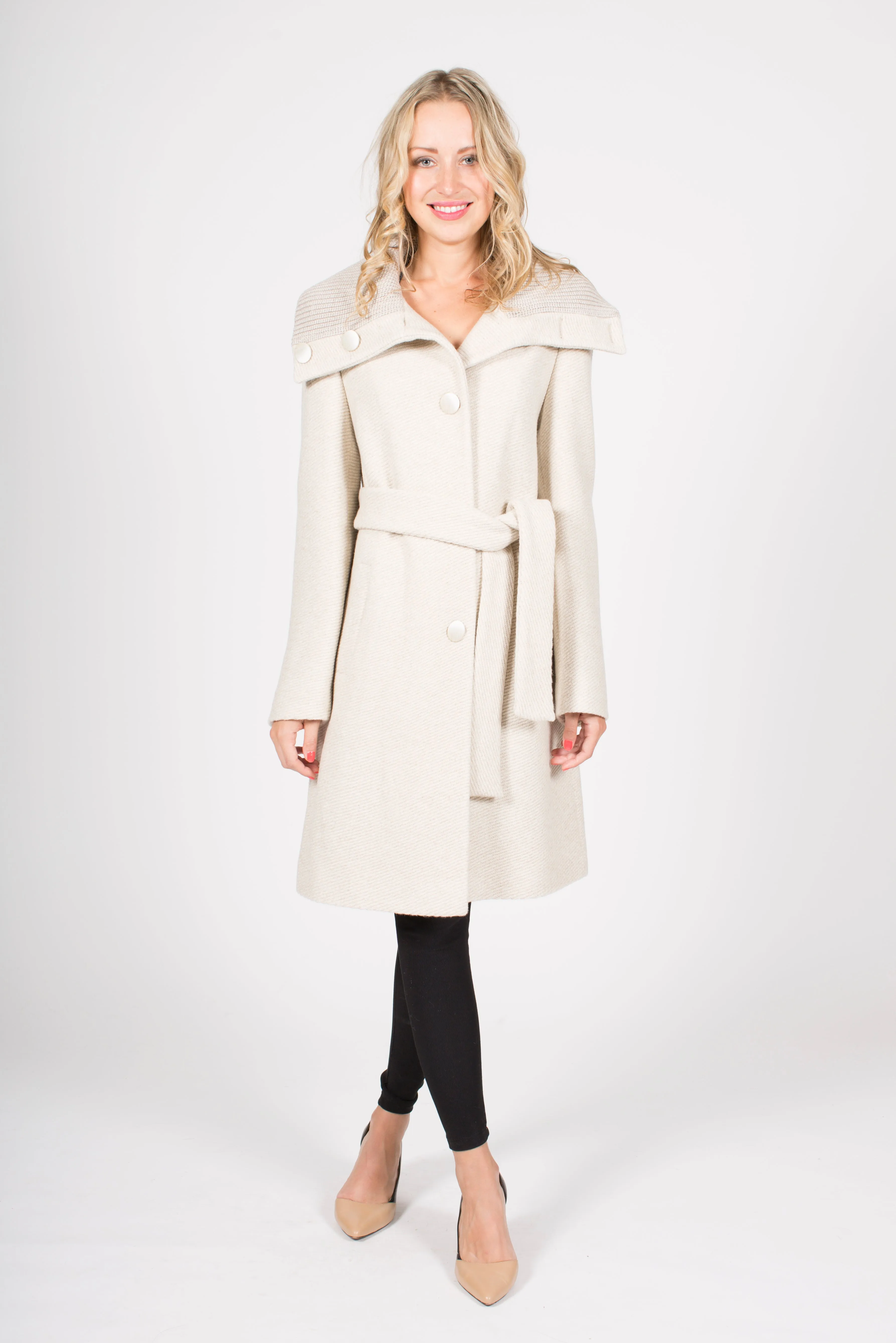 Wool Blend Coat with Belt