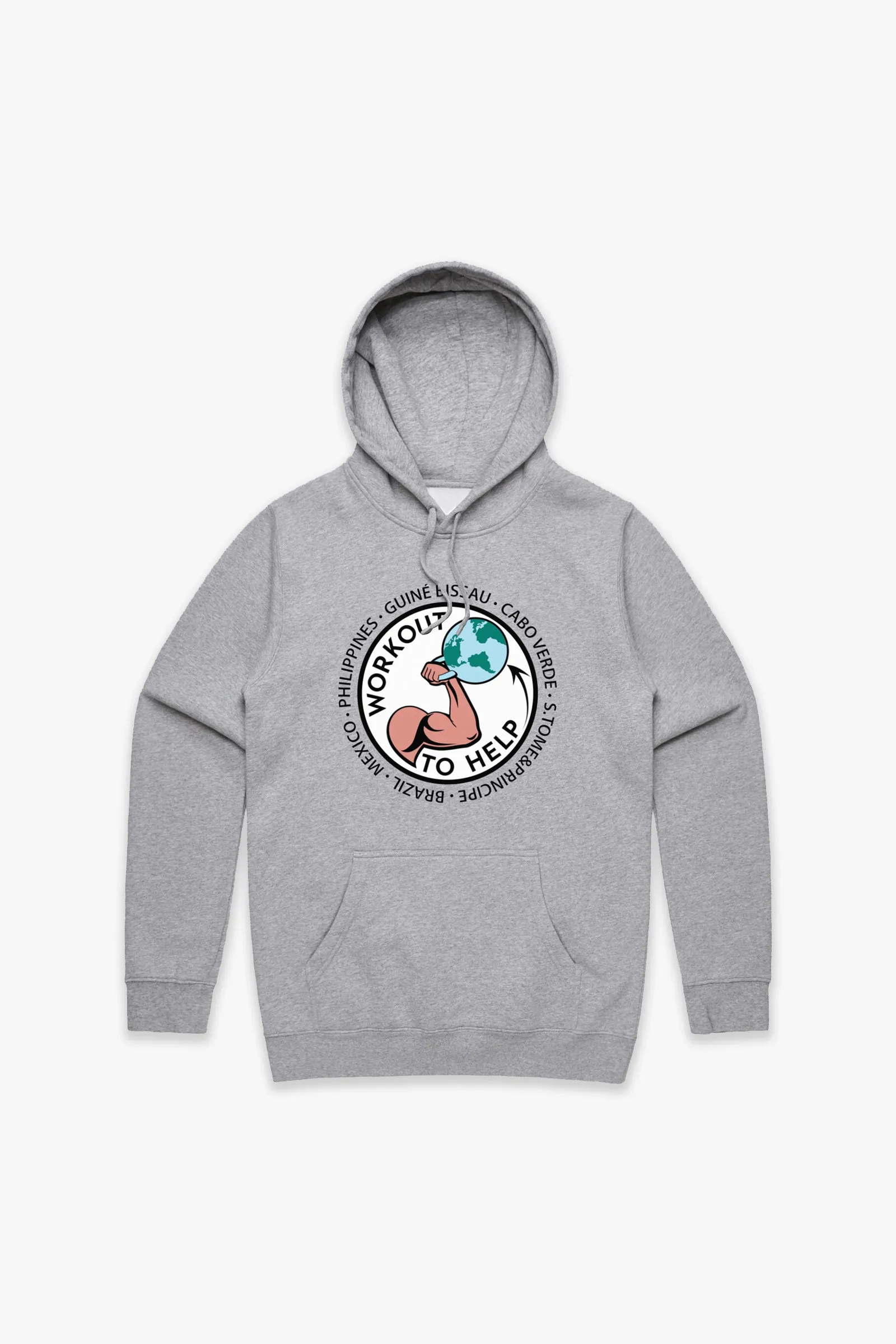 Workout To Help Chest Pullover Hoodie - Heather Grey