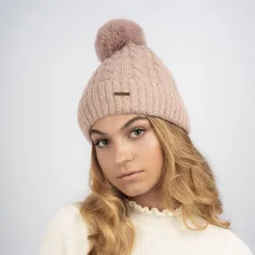 Zoe Fleece Lined Beanie - Nude Pink