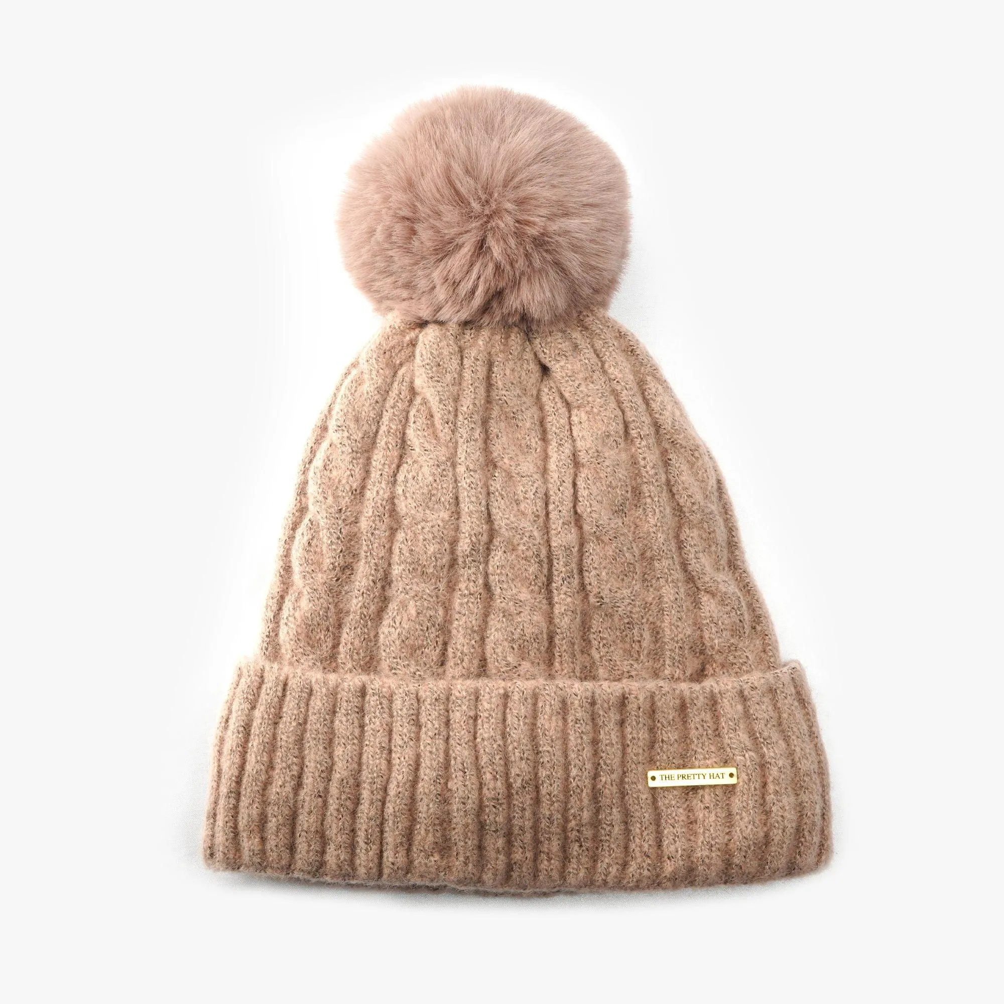 Zoe Fleece Lined Beanie - Nude Pink