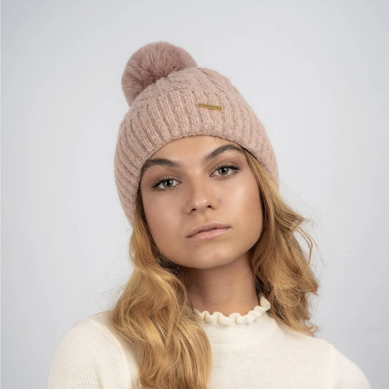 Zoe Fleece Lined Beanie - Nude Pink